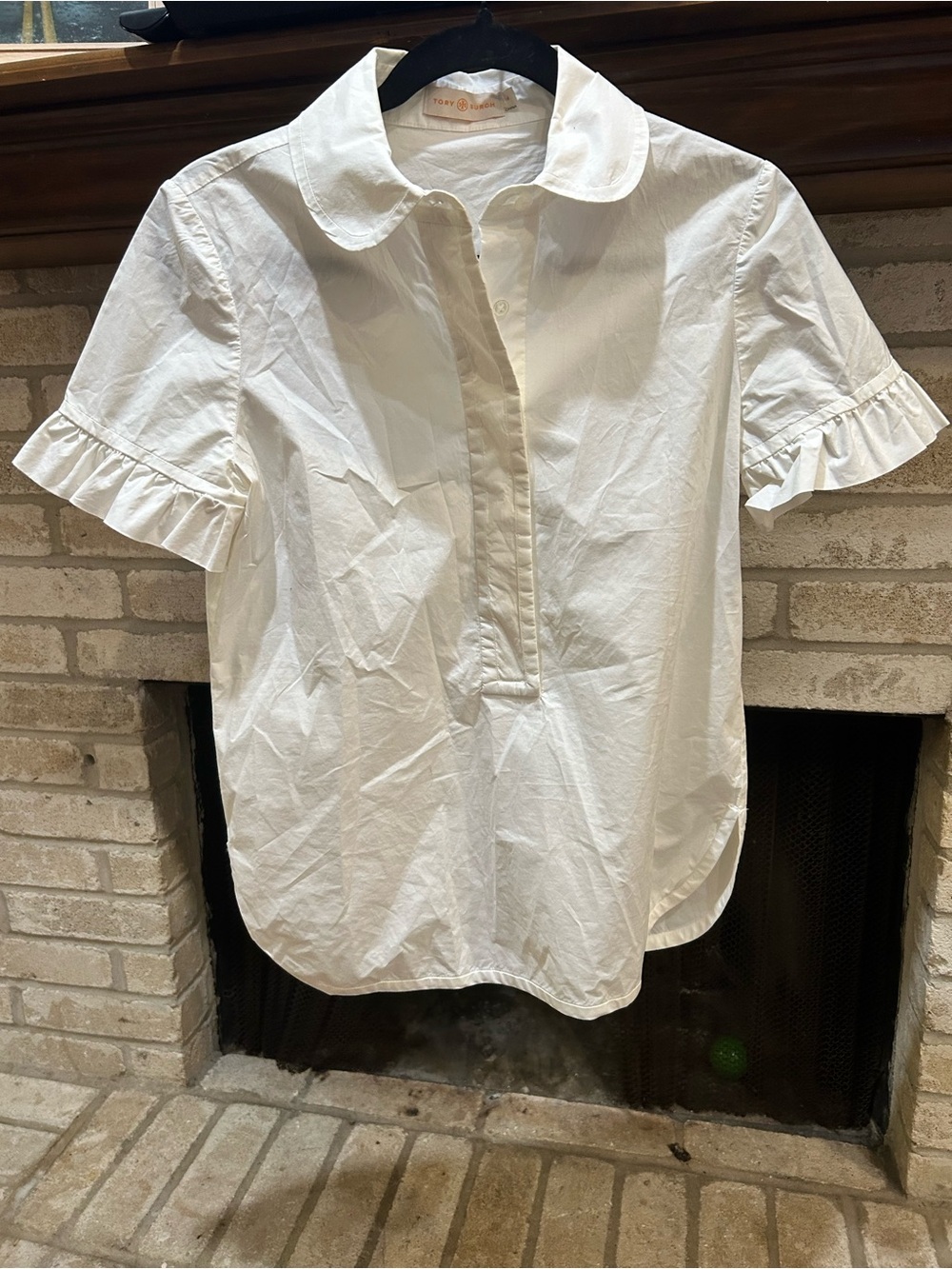 Tory Burch White Button-Down Collar Shirt EUC